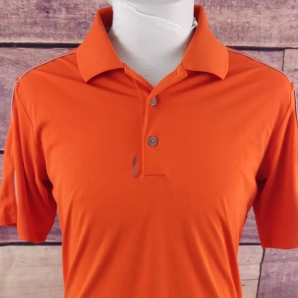 orange adidas golf shirt